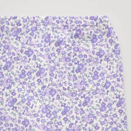 Purple Uniqlo Flower Print Baby Leggings