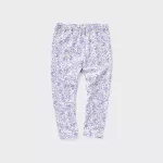 Purple Uniqlo Flower Print Baby Leggings