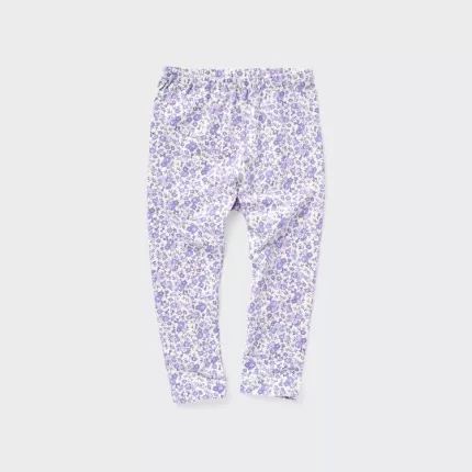 Purple Uniqlo Flower Print Baby Leggings