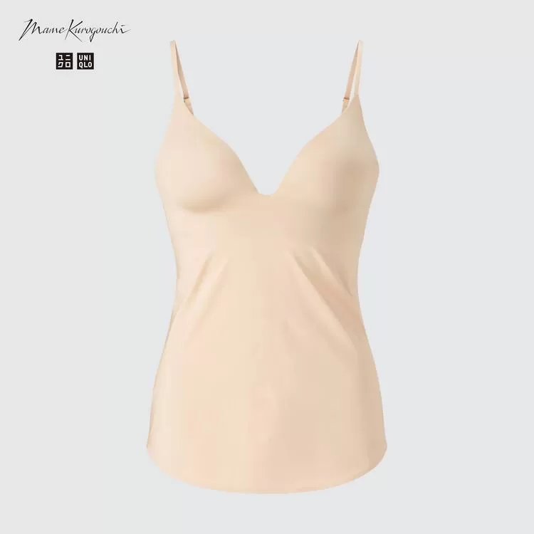 Tops Uniqlo Mame Kurogouchi Airism Plunge Camisole Women Beige-YDS465819