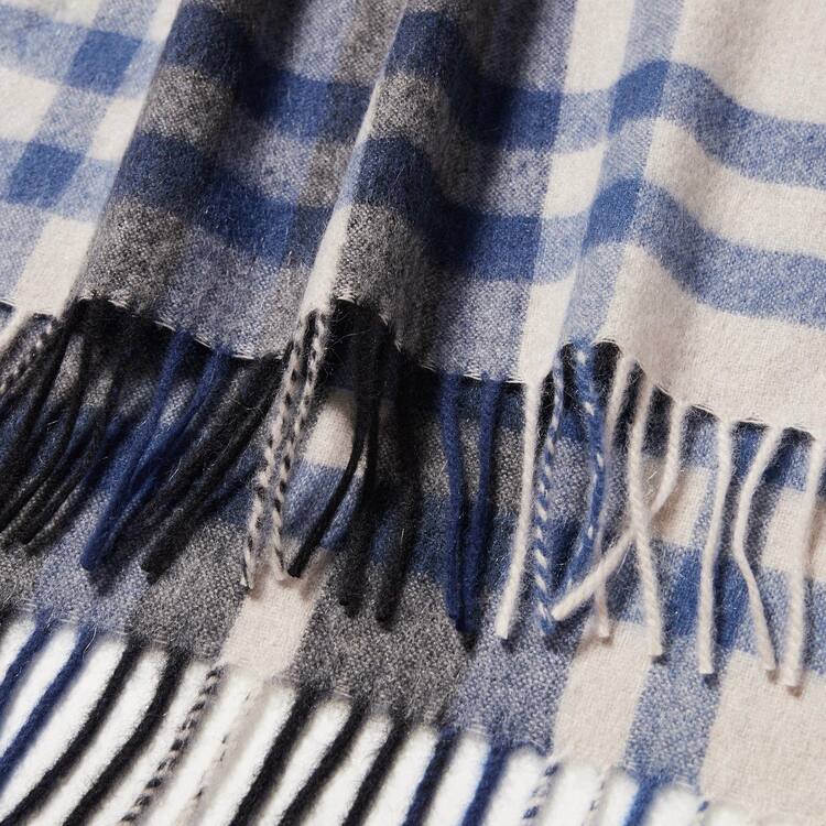 Uniqlo 100% Cashmere Checked Scarves Women Light Grey - uniqlo-women, uniqlo-accessories-women, uniqlo-accessories-scarves-women