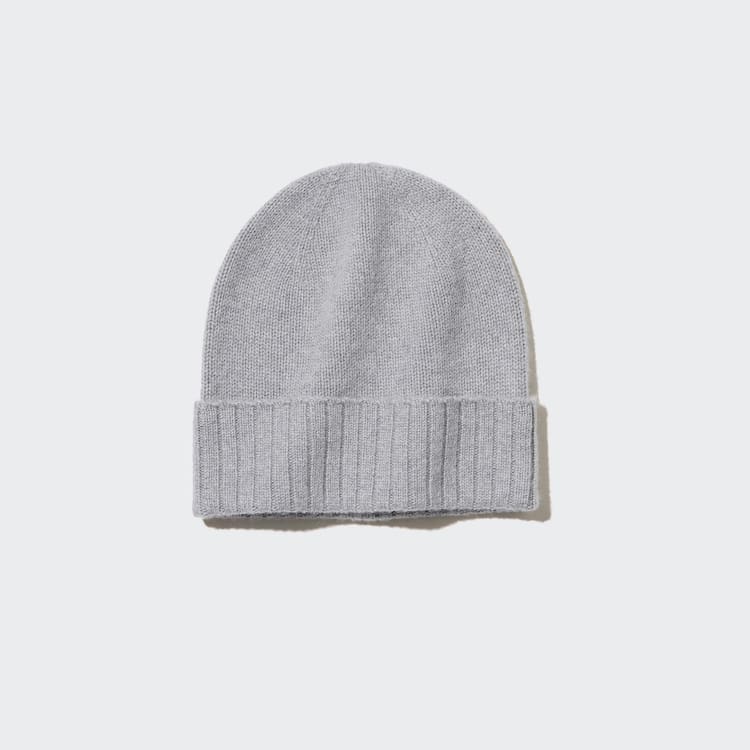 Uniqlo 100% Cashmere Knitted Men's Hats Light Grey-ODM398540
