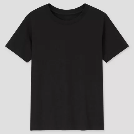 Uniqlo 100% Cotton Colour Crew Neck T-shirt (2021 Season) Kids Black