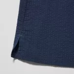 Uniqlo 100% Cotton Seersucker Short Sleeved Blouses for Boys Navy Blue