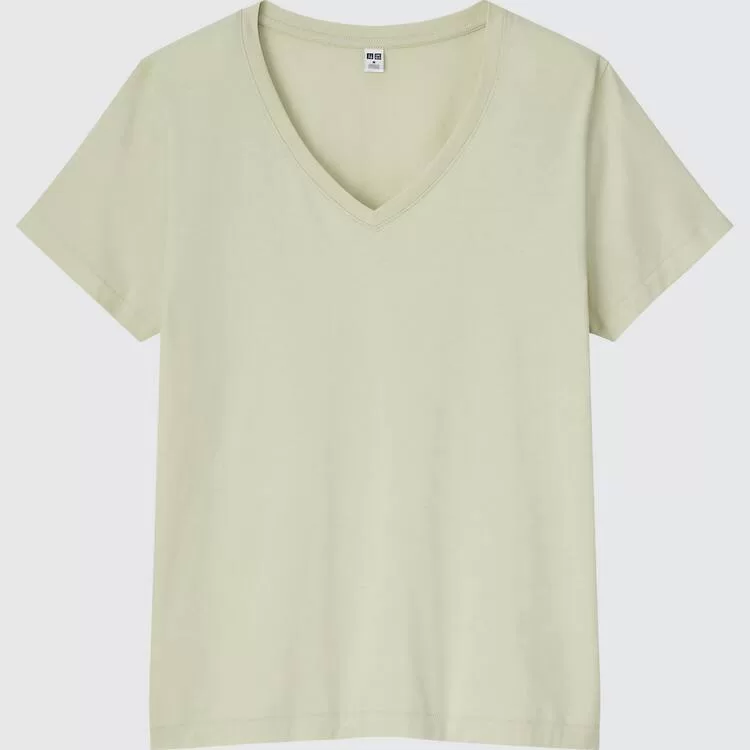 Uniqlo 100% Supima Cotton V Neck Women’s T-Shirt Light Green Uniqlo 100% Supima Cotton V Neck Women’s T-Shirt Light Green