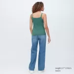 Uniqlo Airism Cotton Ribbed Sleeveless Vest Women Green