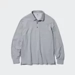 Uniqlo Airism Long Sleeved Men’s Polo Shirt Grey