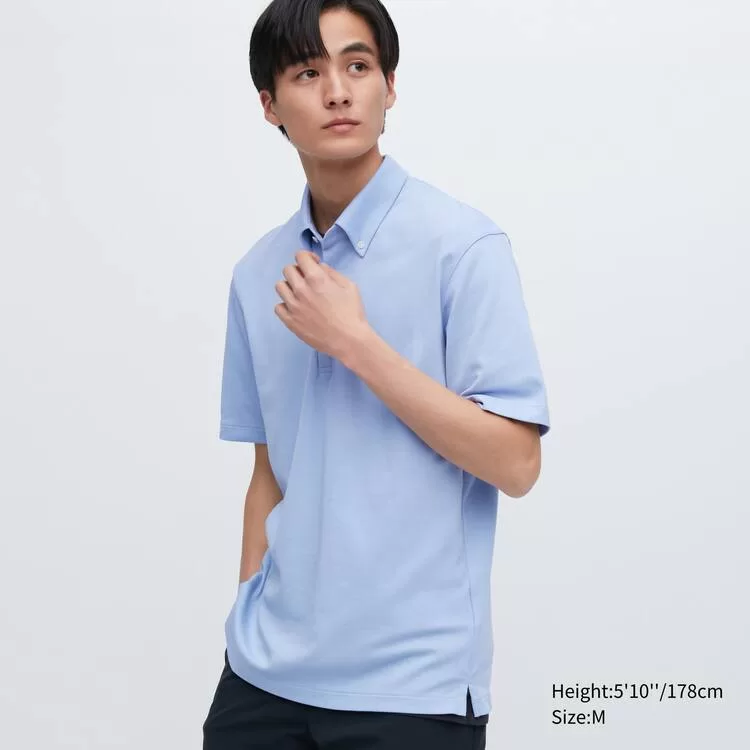 Uniqlo Airism Men’s Polo Shirt Light Blue Uniqlo Airism Men’s Polo Shirt Light Blue