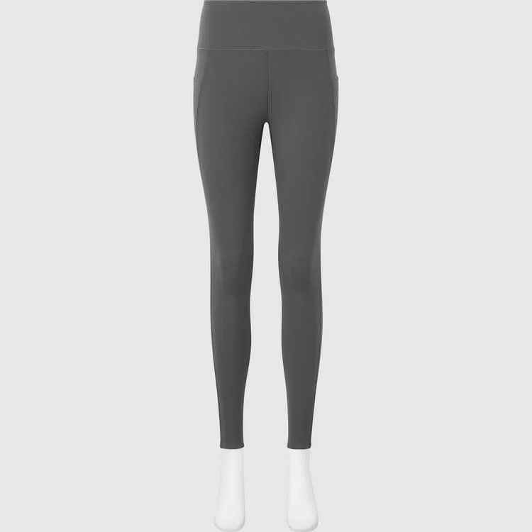 Uniqlo Airism Uv Protection Leggings With Pockets (Long) Women Gray Uniqlo Airism Uv Protection Leggings With Pockets (Long) Women Gray