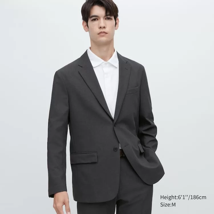 Uniqlo Airsense Ultra Light Wool-look Jackets Men Dark Grey Uniqlo Airsense Ultra Light Wool-look Jackets Men Dark Grey