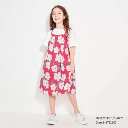 Uniqlo Andy Warhol Flowers Collection Ut Camisole Dress Kids Pink