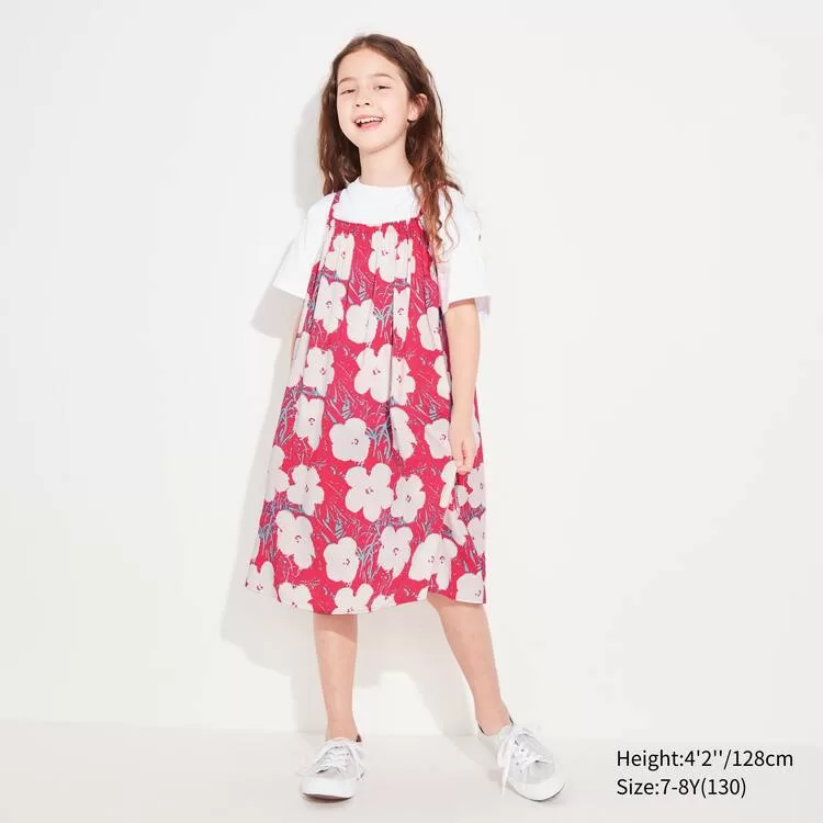 Uniqlo Andy Warhol Flowers Collection Ut Camisole Dress Kids Pink Uniqlo Andy Warhol Flowers Collection Ut Camisole Dress Kids Pink