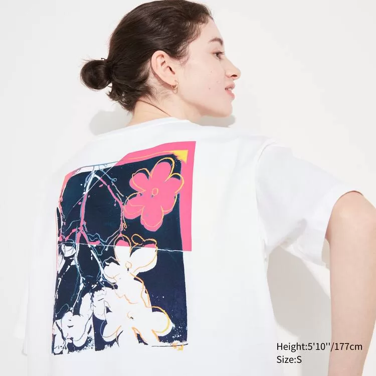 Uniqlo Andy Warhol Flowers Collection Ut Printed T-shirt Women White Uniqlo Andy Warhol Flowers Collection Ut Printed T-shirt Women White