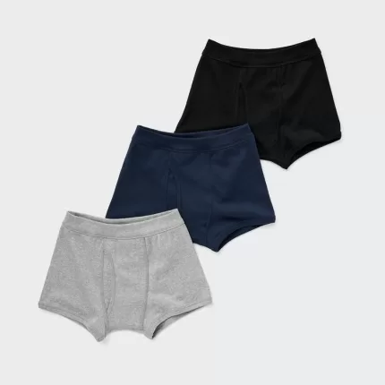 Uniqlo Boxer Underwear (Three Pairs) Boys Grey Blue Black
