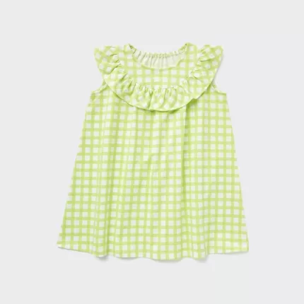 Uniqlo Checked Baby Dress Light Green