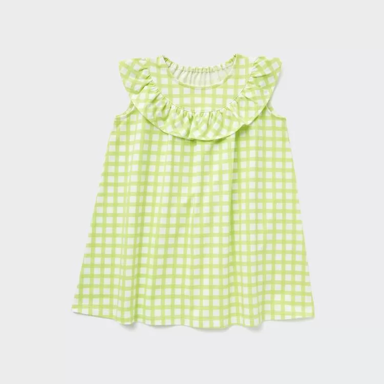 Uniqlo Checked Baby Dress Light Green Uniqlo Checked Baby Dress Light Green