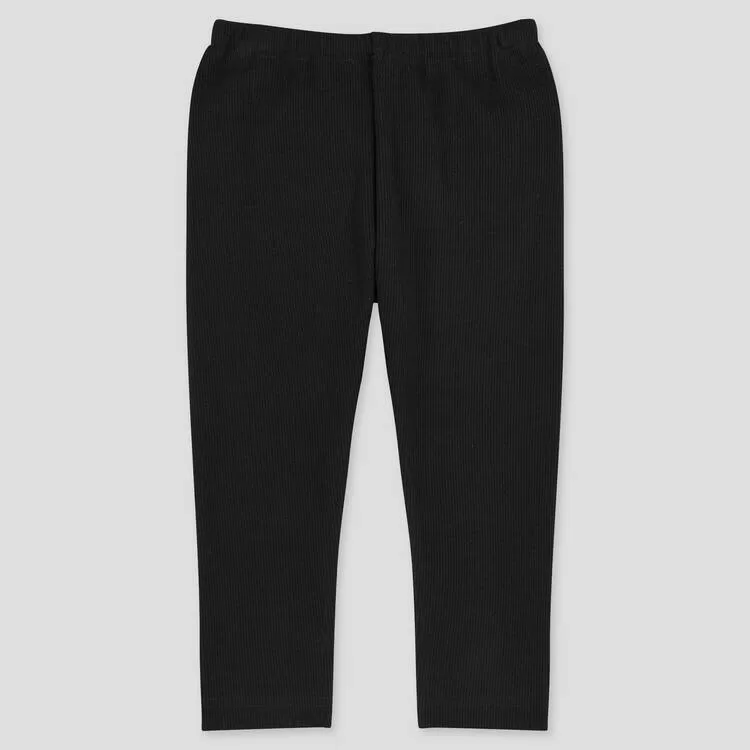 Uniqlo Cotton Ribbed Leggings (2021 Season) Baby Black Uniqlo Cotton Ribbed Leggings (2021 Season) Baby Black