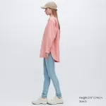Uniqlo Cotton Twill Oversized Long Sleeved Women’s Shirts Pink