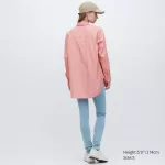 Uniqlo Cotton Twill Oversized Long Sleeved Women’s Shirts Pink