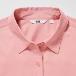 Uniqlo Cotton Twill Oversized Long Sleeved Women’s Shirts Pink
