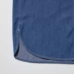 Uniqlo Denim Long Sleeved Dress Women Blue