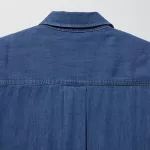 Uniqlo Denim Long Sleeved Dress Women Blue