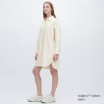 Uniqlo Denim Long Sleeved Dress Women White