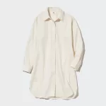 Uniqlo Denim Long Sleeved Dress Women White