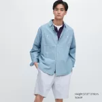 Uniqlo Dry Stretch Seersucker Easy Men’s Shorts Blue