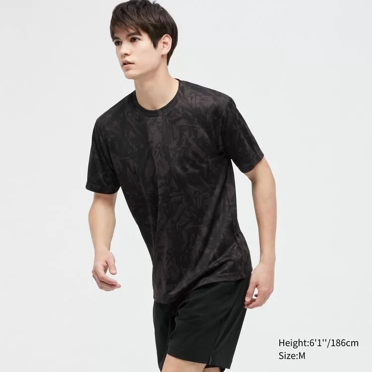 Uniqlo Dry-ex Crew Neck Men’s T-Shirt Black Uniqlo Dry-ex Crew Neck Men’s T-Shirt Black