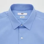Uniqlo Easy Care Broadcloth Stretch Slim Fit (Regular Collar) Men’s Shirts Blue