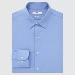 Uniqlo Easy Care Broadcloth Stretch Slim Fit (Regular Collar) Men’s Shirts Blue
