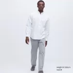 Uniqlo Extra Fine Cotton Broadcloth Long Sleeve Men’s White Shirts