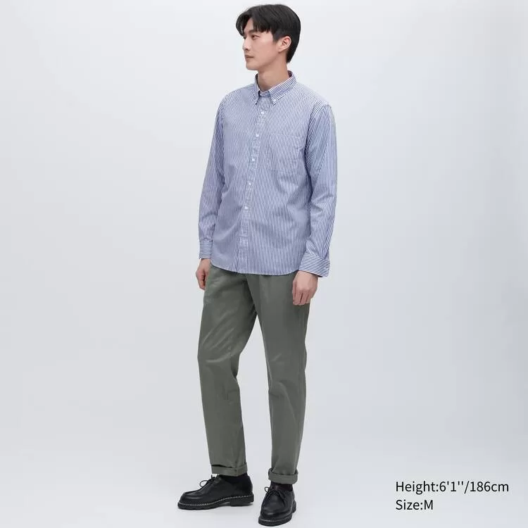 Uniqlo Extra Fine Cotton Broadcloth Regular Fit (Button-down Collar) Men’s Blue Shirts Uniqlo Extra Fine Cotton Broadcloth Regular Fit (Button-down Collar) Men’s Blue Shirts