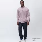 Uniqlo Extra Fine Cotton Broadcloth Regular Fit Checked (Button-down Collar) Men’s Shirts Pink