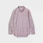 Uniqlo Extra Fine Cotton Broadcloth Regular Fit Checked (Button-down Collar) Men’s Shirts Pink