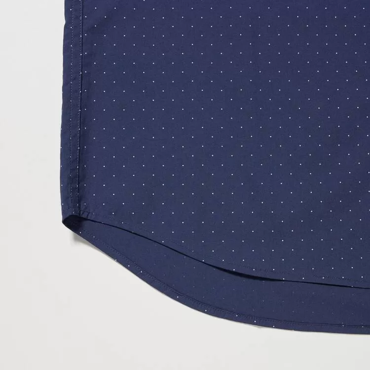 Uniqlo Extra Fine Cotton Broadcloth Regular Fit Printed Shirts (Regular Collar) Men's Blue - uniqlo-men, uniqlo-clothes-shirts-men, uniqlo-clothes-men