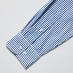 Uniqlo Extra Fine Cotton Broadcloth Regular Fit Striped (Button-down Collar) Men’s Shirts Blue