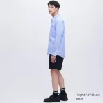 Uniqlo Extra Fine Cotton Broadcloth Regular Fit Striped Men’s Shirts Blue