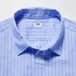 Uniqlo Extra Fine Cotton Broadcloth Regular Fit Striped Men’s Shirts Blue
