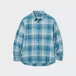 Uniqlo Flannel Checked Regular Fit (Regular Collar) Men’s Shirts Blue