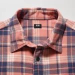 Uniqlo Flannel Regular Fit Checked (Regular Collar) Men’s Shirts Pink