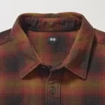 Uniqlo Flannel Regular Fit Checked (Regular Collar) Men’s Shirts Yellow