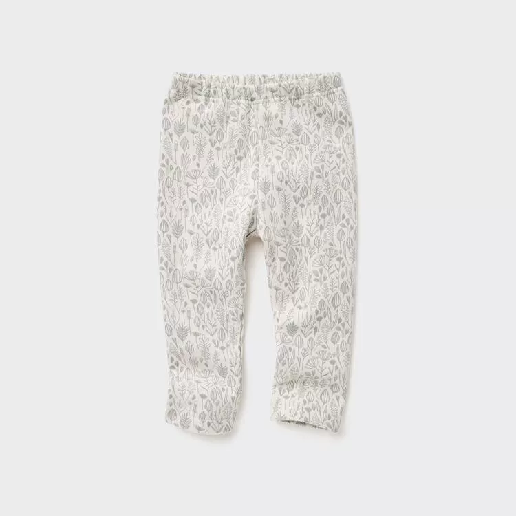 Uniqlo Fleece Flower Print Baby White Leggings Uniqlo Fleece Flower Print Baby White Leggings
