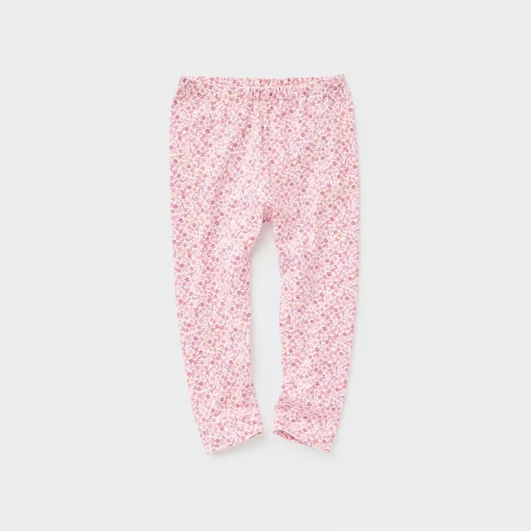 Uniqlo Flower Print Baby Pink Leggings Uniqlo Flower Print Baby Pink Leggings