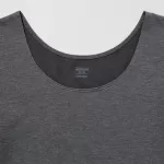Uniqlo Heattech Extra Warm Cotton Scoop Neck Long Sleeved Thermal Tops Women Dark Grey