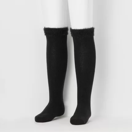 Uniqlo Heattech Knee High Fluffy Socks (Two Pairs) Kids Black