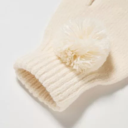 Uniqlo Heattech Knitted Gloves Kids White
