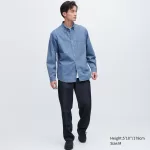 Uniqlo Indigo Denim Regular Fit (Regular Collar) Men’s Blue Shirts