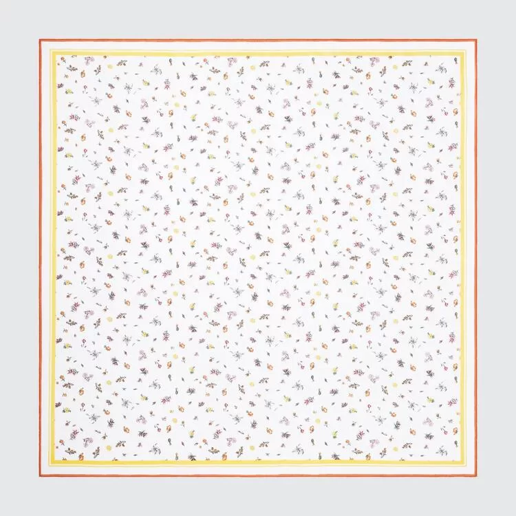 Uniqlo Ines De La Fressange Cotton Silk Blend Women's Scarves White - uniqlo-women, uniqlo-accessories-women, uniqlo-accessories-scarves-women